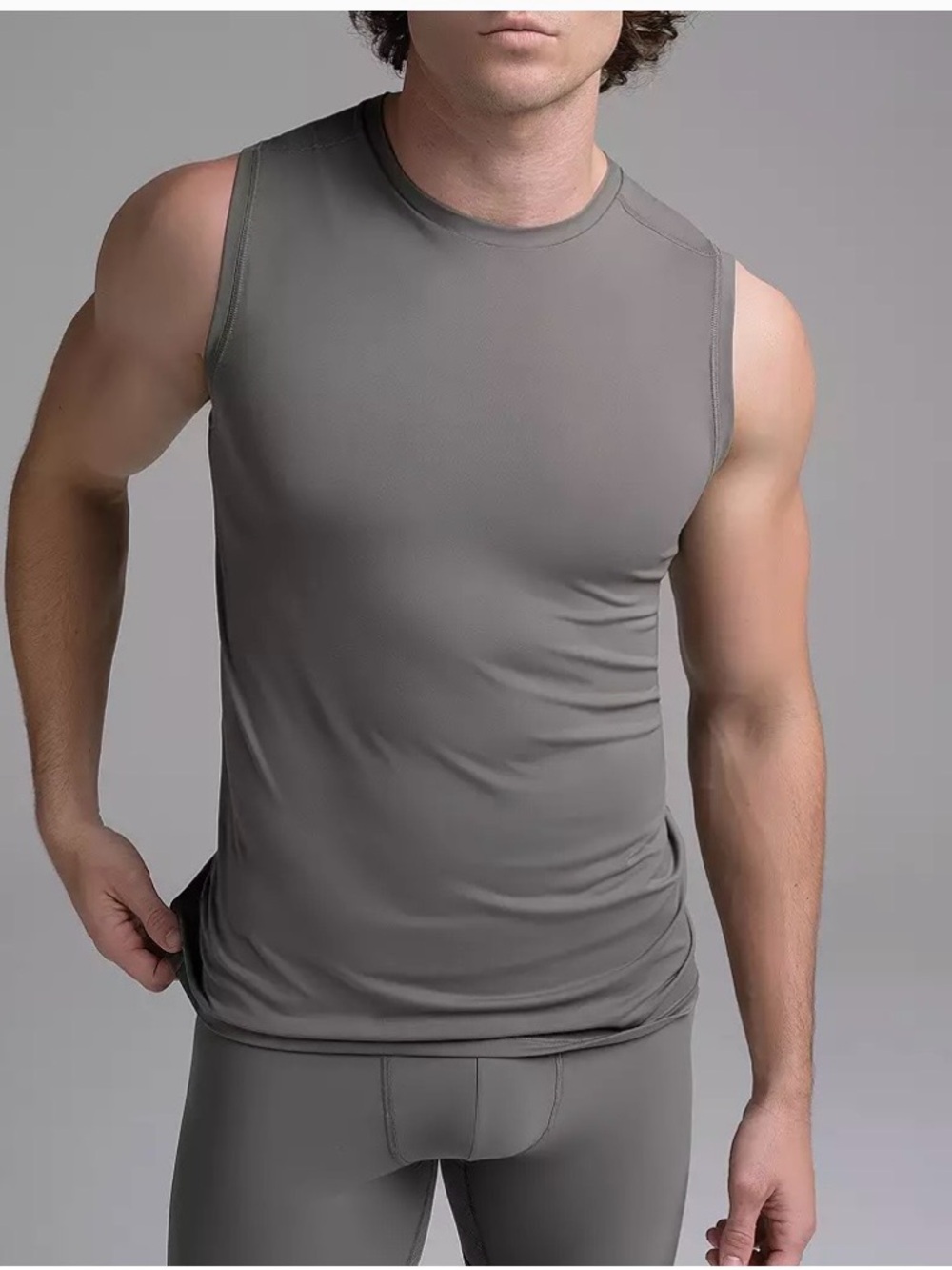 SKIMS Sport‎ Slim Muscle Tank Gunmetal Gray Sleeveless NWT NEW Sz S Minimalist